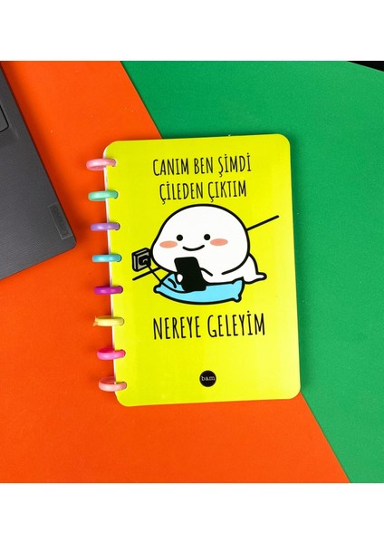 Çıktım Nereye Geleyim Tasarımlı Yeni Nesil Kalp Spiralli Defter
