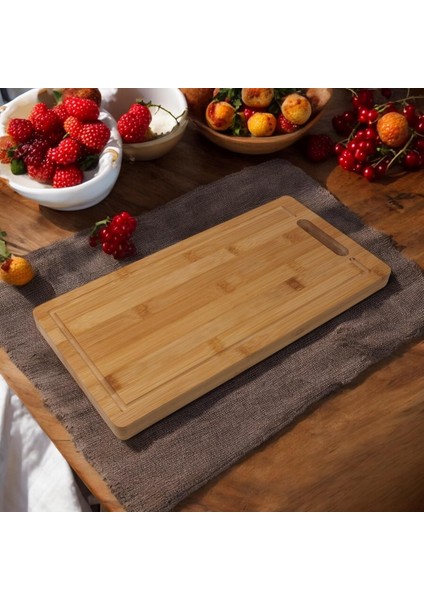Kalın Bambu Kesme Tahtası Antibakteriel, Kalın Yıkanabilir Doğrama Tahtası Dikdörtgen (40 * 20 * 2.5cm)