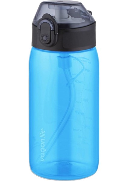 -Uzspace Tarafından Üretilmiştir- Pipetli (Isırılamaz) 450 ml Tritan Su Matarası