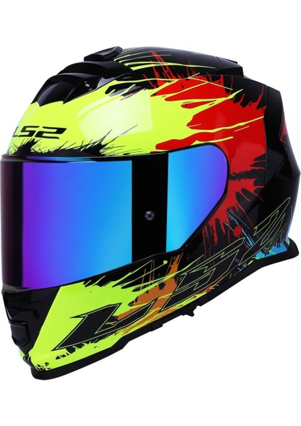 Storm 2 Drop Kapalı Motosiklet Kaskı Gökkuşağı Camlı