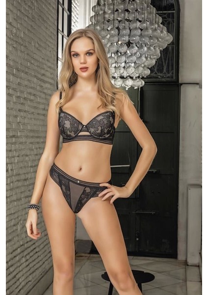 Hafif Destekli Sütyen String Takım Siyah (BRF31662)