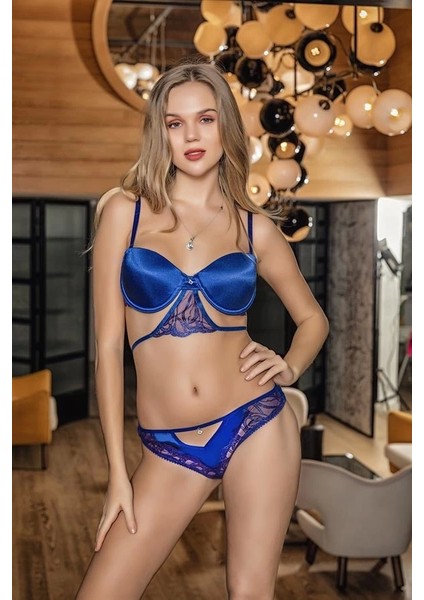 Dantel Detaylı Hafif Destekli Sütyen String Takım Saks (BRF31582) fiyatları