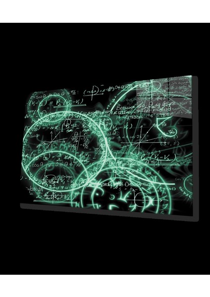 - Neon Yeşil Matematik Cam Tablo Neon Green Math