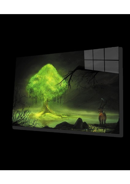 - Illustrasyon Manzara Hayvan Yeşil