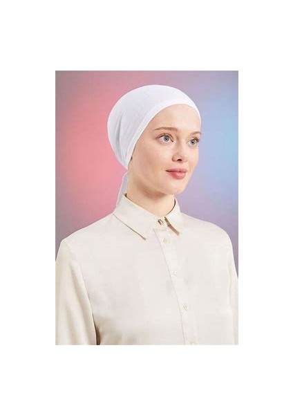 Kadın Penye Bone 3'lü Paket Siyah-Beyaz-Kiremit Rengi