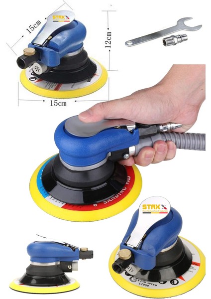 Çok Fonksiyonlu 150MM Havalı Orbital Zımpara Polisaj Temizleme Makinesi Yüksek Devirli 12000RPM