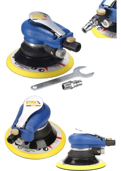 Çok Fonksiyonlu 150MM Havalı Orbital Zımpara Polisaj Temizleme Makinesi Yüksek Devirli 12000RPM