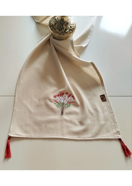 Buldan Ham Keten Püsküllü Otantik Yumuşacık Nakışlı 45X145 cm Runner fiyatları