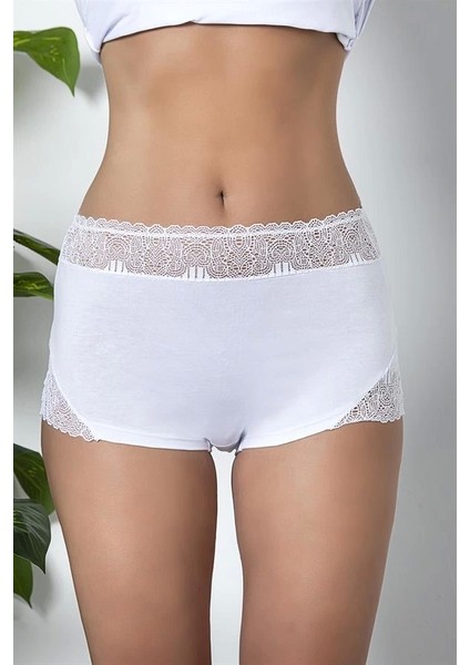 Dantel Detaylı Boxer Beyaz (BRF21783)