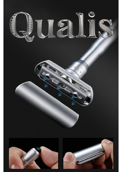 Q17 Full Metal Manuel Tıraş Makinesi + F10 Fırça + Kase + 5 Adet Yaprak Jilet