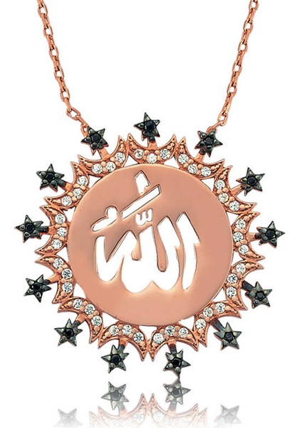 Gümüş Allah Yazılı Bayan Kolye