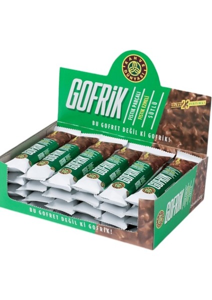 Gofrik Sütlü Antep Fıstık Ezmeli Boz Antep Fıstık Parçalı 33 gr x 24 Adet