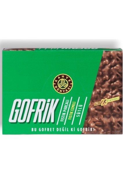 Gofrik Sütlü Antep Fıstık Ezmeli Boz Antep Fıstık Parçalı 33 gr x 24 Adet