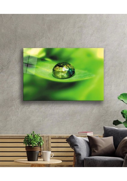 - Su Damlası Yeşil Yaprak Cam Tablo fiyatları