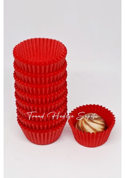 Takribi 200 Adet Mini Boy Kırmızı Muffin, Cupcake Kalıbı, 30x20 mm