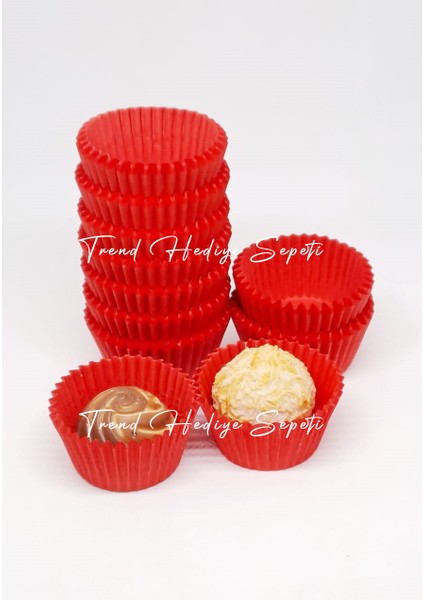 Takribi 200 Adet Mini Boy Kırmızı Muffin, Cupcake Kalıbı, 30x20 mm