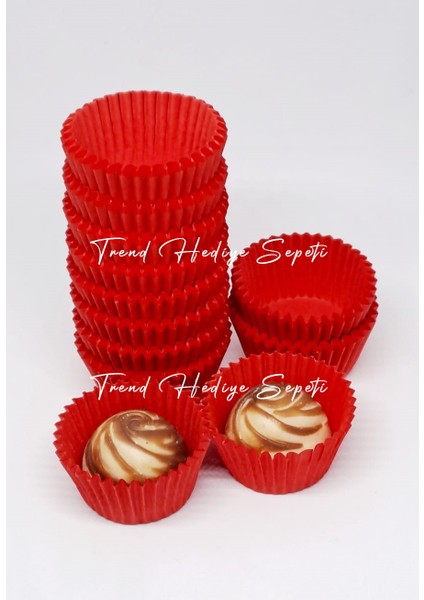 Takribi 200 Adet Mini Boy Kırmızı Muffin, Cupcake Kalıbı, 30x20 mm