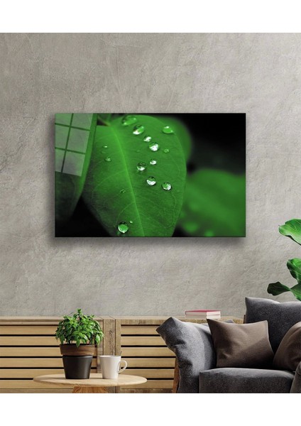 - Su Damlaları Yeşil Yaprak Cam Tablo fiyatları