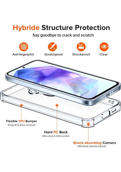 Samsung Galaxy S25 Kılıf Köşe Korumalı Darbeye Dayanıklı Antişok Şeffaf Silikon + 9h Temperli Cam 2'li Set indirimleri