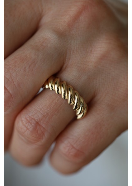 14 Ayar Altın Burgu Desenli Yüzük fiyatları