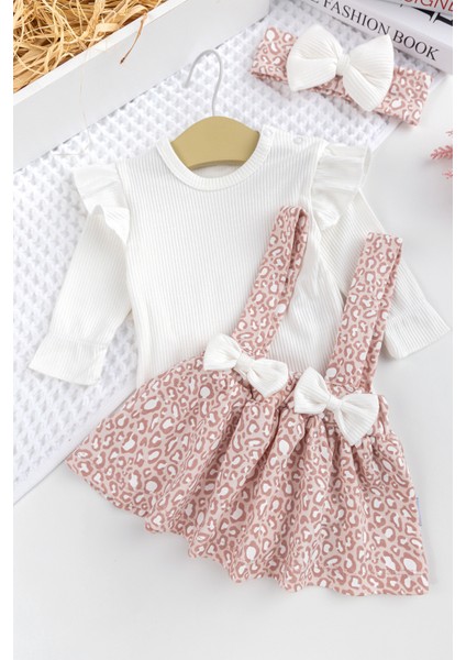 Kız Çocuk Leopar Desenli Bandanalı Şık Jile Elbise Etek Doğumgünü Özel Gün Takım fiyatları