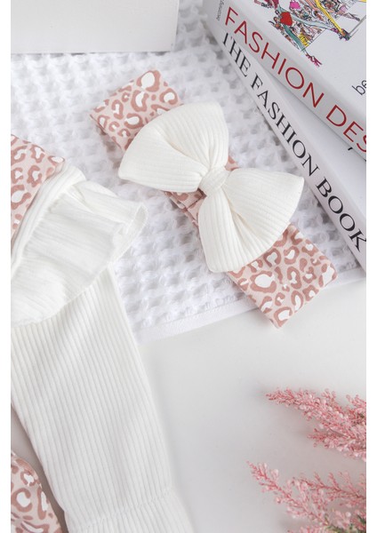 Kız Çocuk Leopar Desenli Bandanalı Şık Jile Elbise Etek Doğumgünü Özel Gün Takım indirimleri