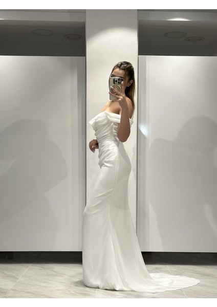 Beyaz Yıldızlar Yeni Sezon Kadın Şık Gece Abiye Elbise 7090 modelleri