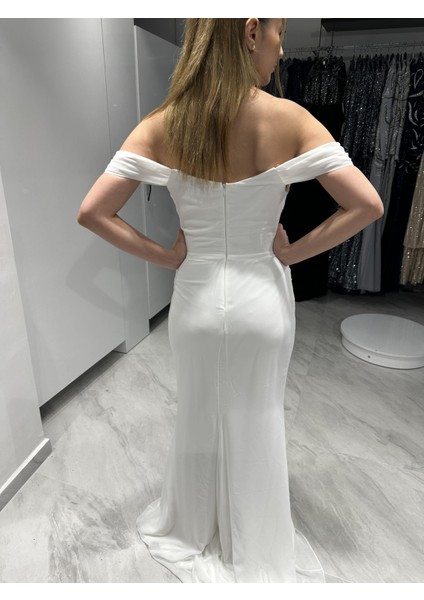 Beyaz Yıldızlar Yeni Sezon Kadın Şık Gece Abiye Elbise 7090 indirimleri