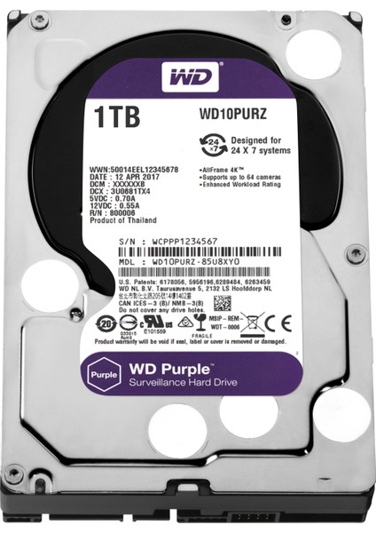 Purple Surveillance Hard Drive 1tb