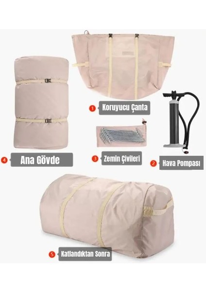 8 Kişilik 4 Mevsim Su Geçirmez Şişme Kamp Çadırı 300X210X190 cm fırsatları