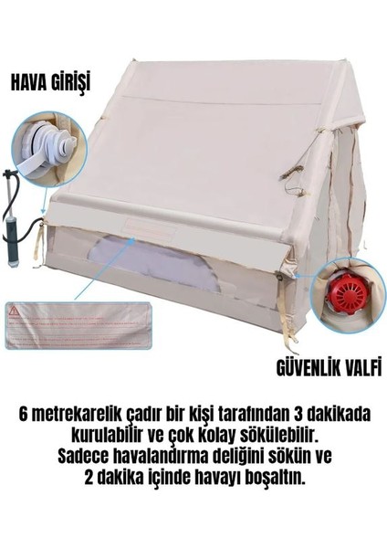 8 Kişilik 4 Mevsim Su Geçirmez Şişme Kamp Çadırı 300X210X190 cm indirimleri