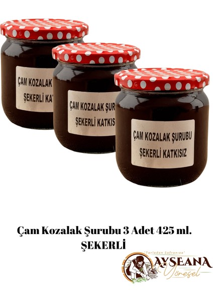 Kozalak Şurubu Odun Ateşinde Ev Yapımı Şekerli (3 Adet 425 Ml. )