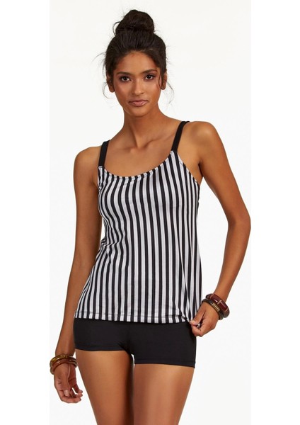 Argento 0063-9130 Kadın Çizgili Şortlu Tankini