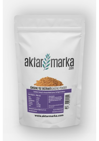 Ginseng Toz Ekstraktı 50 gr