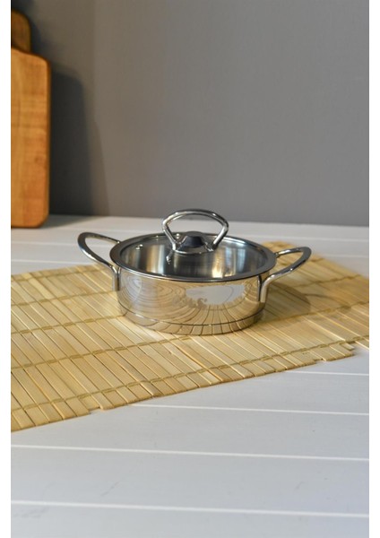 Oms Mini Basık Çelik Tencere - 14 cm