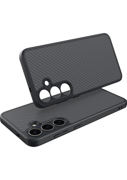 Galaxy S25 Plus Kılıf Magsafe Şarj Özellikli Karbon Fiber Tasarımlı Zore Elnino Kapak + Rika Premium Privacy Temperli Cam Ekran Koruyucu fırsatları