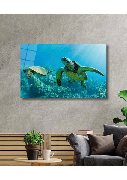 - Deniz Kaplumbağası Cam Tablo Sea Turtle