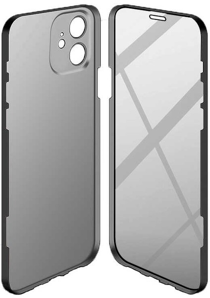 iPhone 11 Kılıf 360 Tam Koruma Lüx LED Kapak