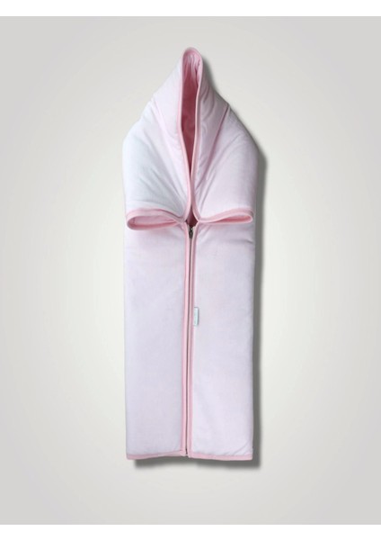 Yenidoğan Düz Renk Fermuarlı Kadife Kumaş Kız Bebek Battaniyesi