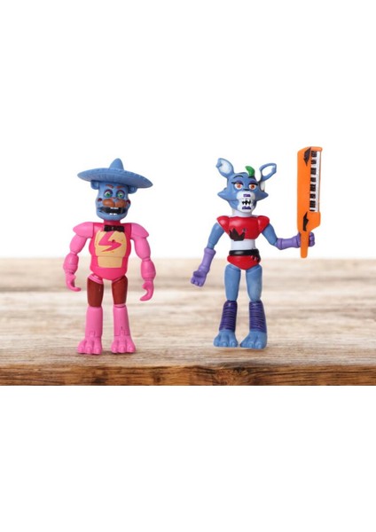 Five Nights At Freddy's Eklemli Sökülür Takılır 2li Figür Oyuncak Set Glamrock Freddy & Roxanne Wolf
