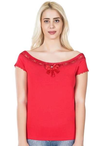 Kadın Dantelli Kadın Tişört 259