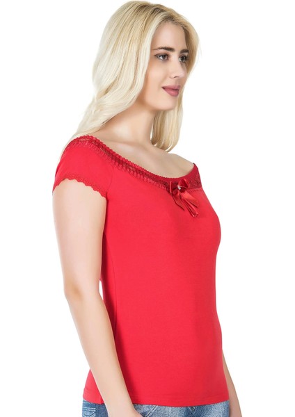 Kadın Dantelli Kadın Tişört 259 fırsatları