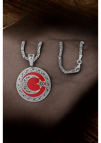 925 Ayar Gümüş Kral Zincirli Ay Yıldızlı Kolye, Ayyıldız Kolye Büyük Boy fiyatları