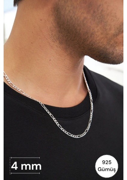 925 Ayar Gümüş 4 mm Figaro Kolye ve Bileklik Seti - Erkek ve Kadın Için Şık Takım fiyatları