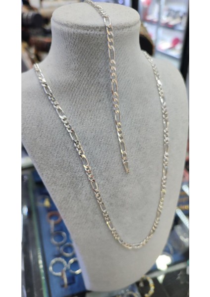 925 Ayar Gümüş 4 mm Figaro Kolye ve Bileklik Seti - Erkek ve Kadın Için Şık Takım fırsatları