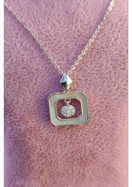 925 Ayar Gümüş Özel Tasarım Sedef Taşlı Kolye fiyatları