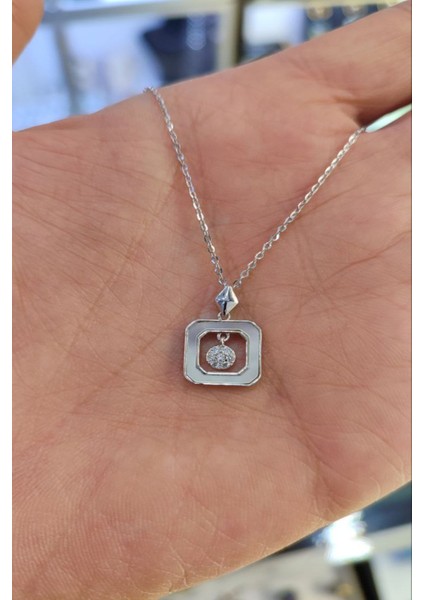 925 Ayar Gümüş Özel Tasarım Sedef Taşlı Kolye modelleri