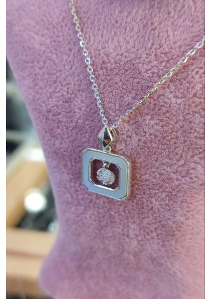 925 Ayar Gümüş Özel Tasarım Sedef Taşlı Kolye fırsatları