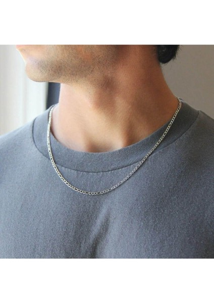 Evi 925 Ayar Gümüş 1.5 mm Figaro Erkek Zincir Kolye - Şıklığın Simgesi indirimleri