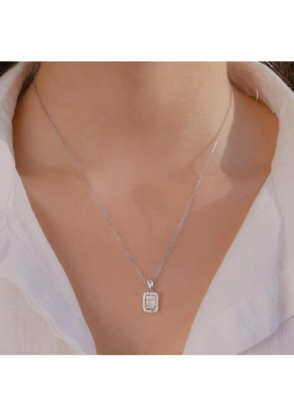 925 Ayar Gümüş Baget Taşlı 925 Ayar Gümüş Kadın Kolye fiyatları